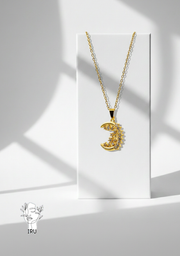 Crescent and star constellation necklace