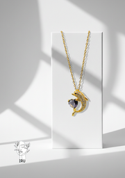 Dolphin heart necklace, stones