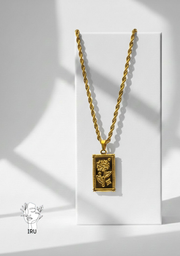 Braided Rose Frame Necklace