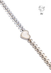 Braided White Shell Heart Bracelet