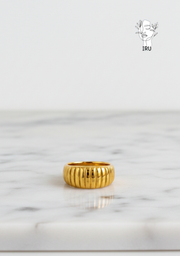 Wide Faceted Dome Ring