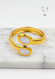 Embrace Ring with Enamel