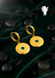 Sun Green Stone Stud Earrings