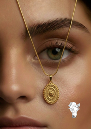 Sun Necklace with Oval Frame