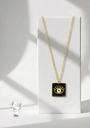 Evil Eye Necklace with White Enamel