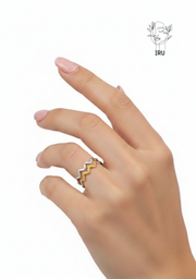 Zigzag 2-Line Ring