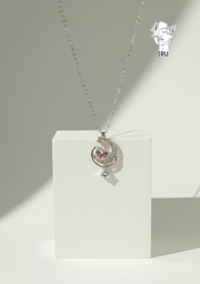 Galaxy crescent and heart necklace