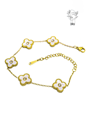 Van Cleef White Shell Stones Bracelet
