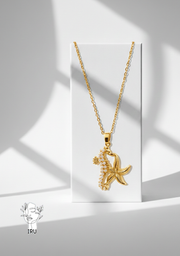 Seahorse and star necklace
