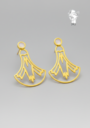 Pharaonic Lotus Flower Earrings – White Shell