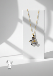 Butterfly necklace, black turquoise stones