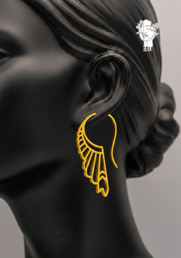 Pharaonic Large Feather - Wing Earrings from Huntress