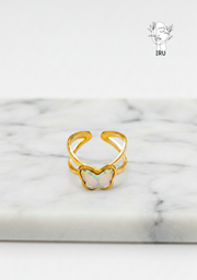 X Butterfly Ring with Blue Stones
