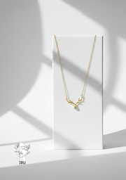 Gazelle horn necklace with stone