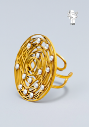 Hollow Circle Ring with Stones