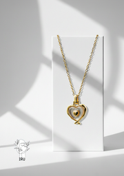 White enamel heart necklace
