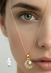 سلسلة هلال فصوص بـ لولي 