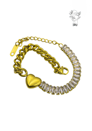 Half Tennis Heart White Bracelet