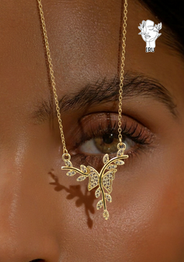 Butterfly necklace, tree branch
