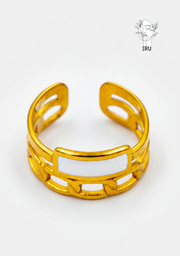 Cartier Ring with White Enamel