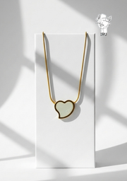 Large White Shell Heart Necklace