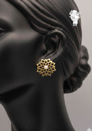 Hollow Flower White-Shell Earrings