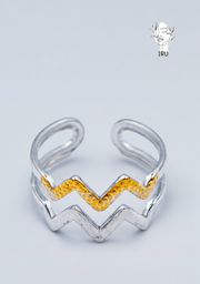 Zigzag 2-Line Ring