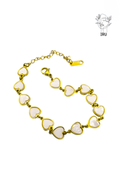 White Shell Hearts Bracelet