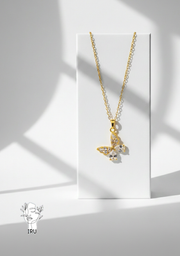 Butterfly necklace, white turquoise stones