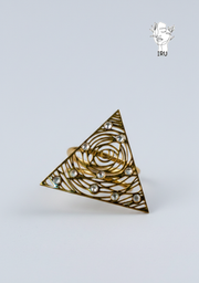 Hollow Triangle Ring with Stones