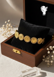 King George Coin Bangle with Stones