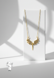 Large Phoenix Necklace with White Stones