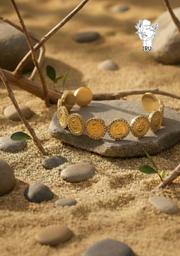 King George Coin Bangle with Stones