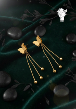 Sugar-Candy Butterfly Tassel Beaded Earrings