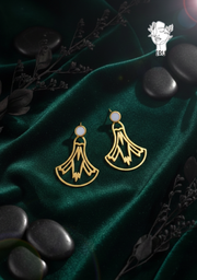 Pharaonic Lotus Flower Earrings – White Shell