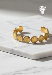 King George Coin Bangle with Stones