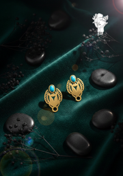 Pharaonic Scarab Earrings – Blue Stone