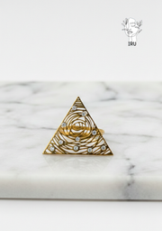 Hollow Triangle Ring with Stones