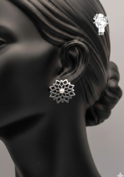 Hollow Flower White-Shell Earrings