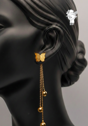 Sugar-Candy Butterfly Tassel Beaded Earrings