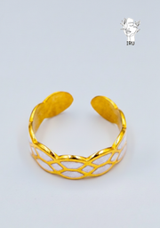 Twisted Rings with White Enamel