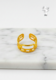 Cartier Ring with White Enamel