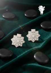 Arabic-Style Earrings – White Enamel