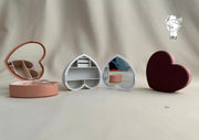 Heart-shaped plastic jewelry organizer with mirror