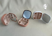 Square plastic jewelry organizer with mirror