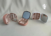 Square plastic jewelry organizer with mirror