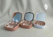 Square plastic jewelry organizer with mirror