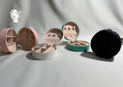 Round leather jewelry organizer with zipper