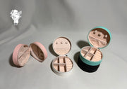 Round leather jewelry organizer with zipper
