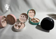 Round leather jewelry organizer with zipper